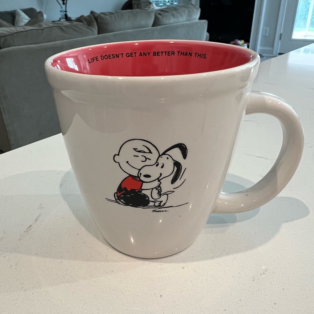 Peanuts Red and White Hugging Mug